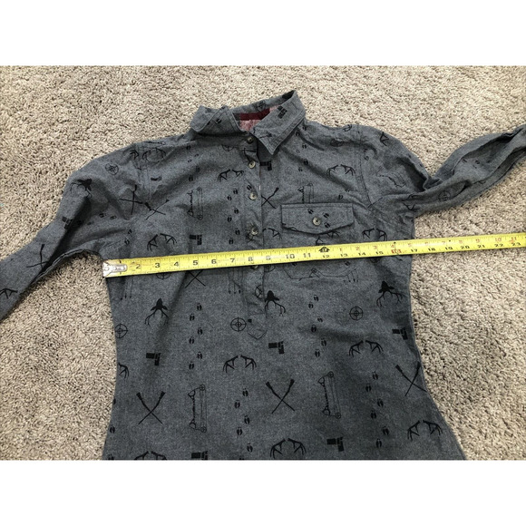 Legendary White Tails Women's Long Sleeve Flannel Tunic Top Gray XS - Picture 13 of 16